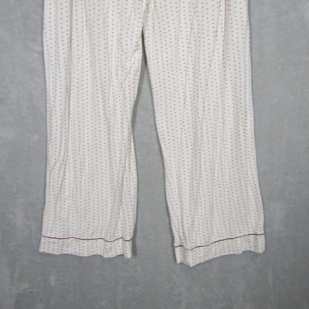 Eberjey Gisele Pajama Set Womens XL White Red Cross Print Modal Long Sleeve Pant - Picture 5 of 16